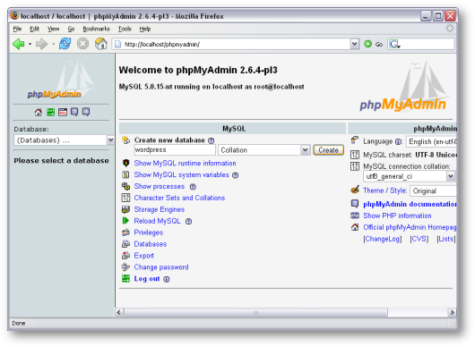 create new database